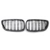 Carbon Fiber Color Dual Slat Front Hood Kidney Grilles Grill Compatible For BMW F22  F23 M2 2014-2018 For BMW 225i 218i 220i