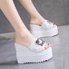 Fashion House Slippers Platform High-Heeled Shoes Lady Luxury Slides Increased Internal On A Wedge Peep Toe Designer Fashion Sexy Super