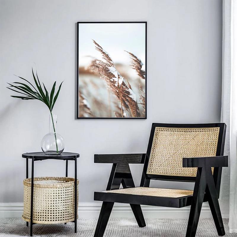 Bej Papură Păpădie Artă de Perete Pictură Floare Uscată Iarbă Plante Imprimeu pe Pânză Nisip Mână Poster Imagini de Perete Nordice Decor Acasă