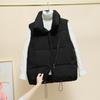 Autumn Winter Women's Vest Jacket Stand-up Collar Sleeveless Casual Loose Warm Zipper Solid Vest