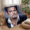 Coperta in Flanella Stampata Johnny Depp Calda e Accogliente, Amica della Pelle, Plaid per Divano, Letto, Uso Quotidiano Indoor