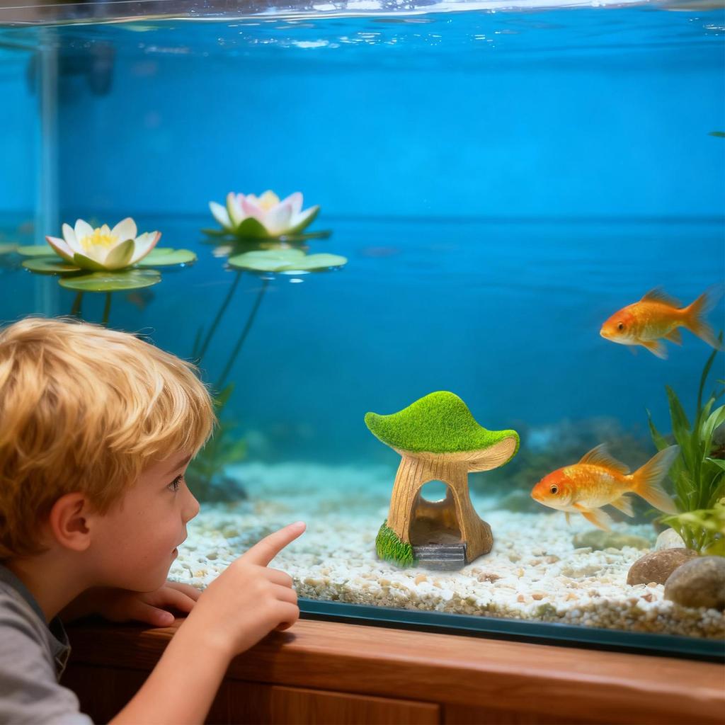 Fish Tank Statue Under Water Sculpture Fish Tank Mushroom Decoration For Living Room Bedroom Study Room Restaurant Apartment