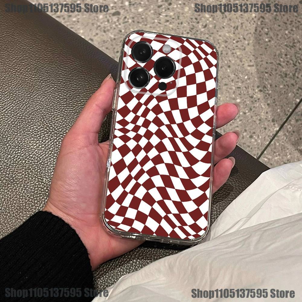 checkerboard checked chess board Phone Case For iPhone 17,16,15,14,13,12,11 Pro,Max,Plus,X,XS,XR,SE4 Mini Transparent Soft Cover