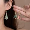 X6HE Festival-Saison Ohrringe Leichte Legierung Schmuck Rotes/Grünes Funkelndes Accessoire