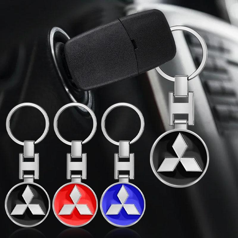 Car Keychain Car Emblem Gift With Key Ring Auto Accessories For Mitsubishi ASX Lancer Pajero Outlander L200 EVO Lancer EX