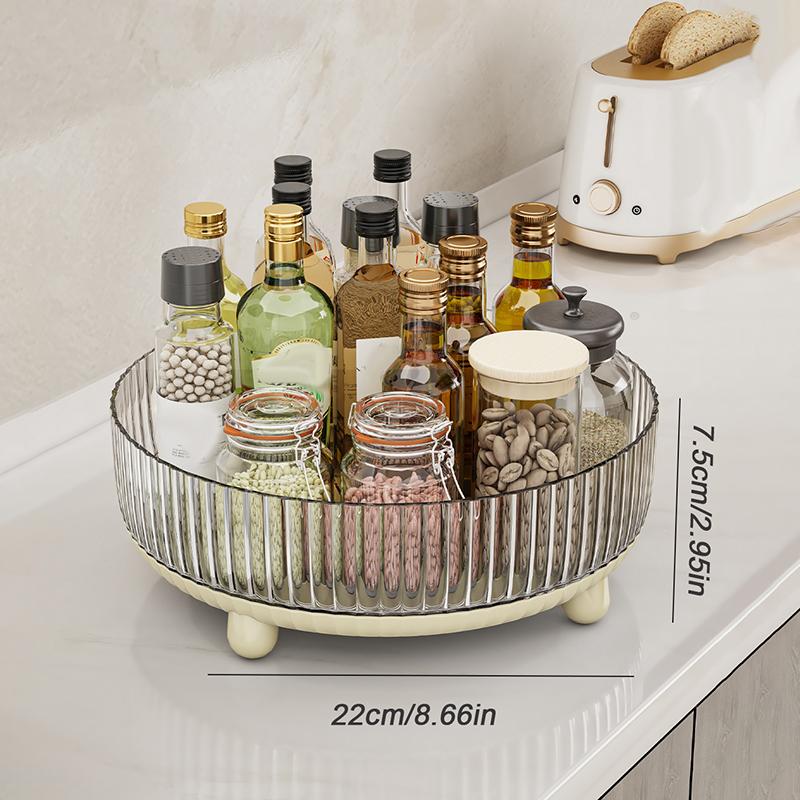 Cosmetic Storage Box, Large Capacity,Rotating Desktop Skincare Product Rack,Multi-functional Rotating Spice Rack For Kitchen Use