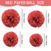 1pcs Set 7.8inch Red Paper Pom Pom Paper Balls Pom Pom Paper For Birthday Party Paper Flowers Decorations Flower Balls Paper