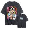 Anime Jojo Bizarre Adventure Steel Ball Run T-shirt Manga Johnny Joestar Vintage Washed T Shirt Men Women Cotton Oversized Tees