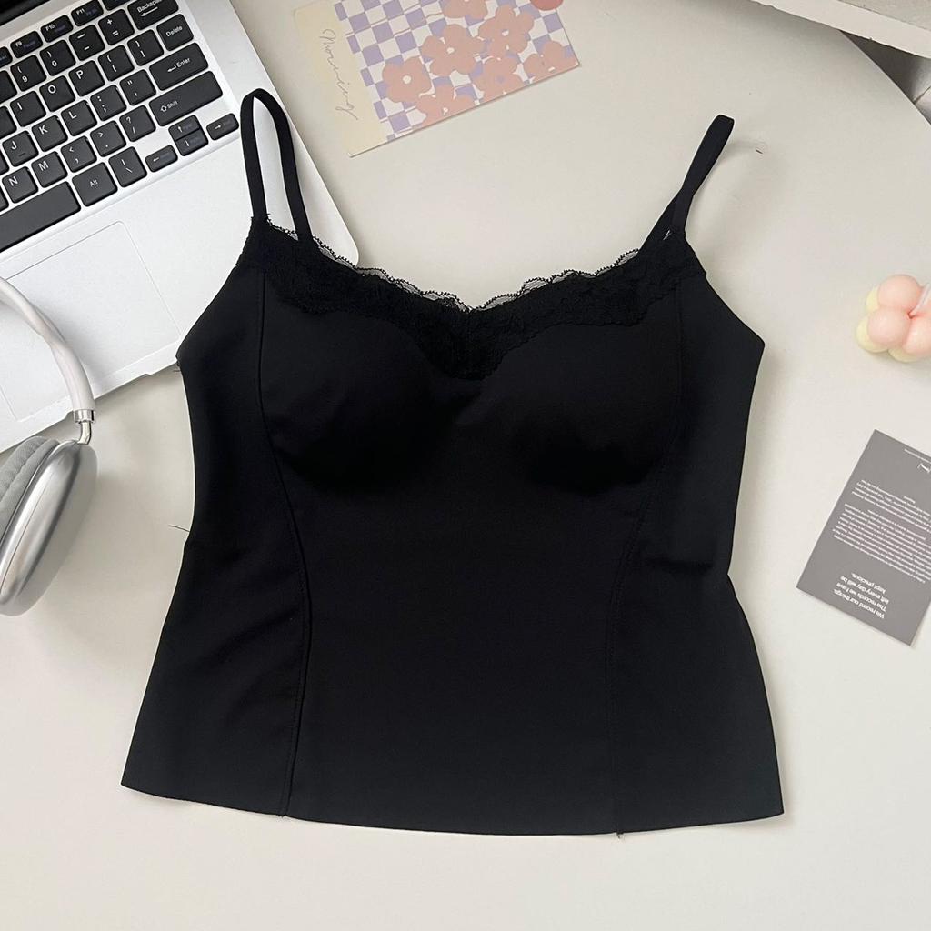  #fashion lace edge sling vest  new Korean version versatile slim and thin simple inner top