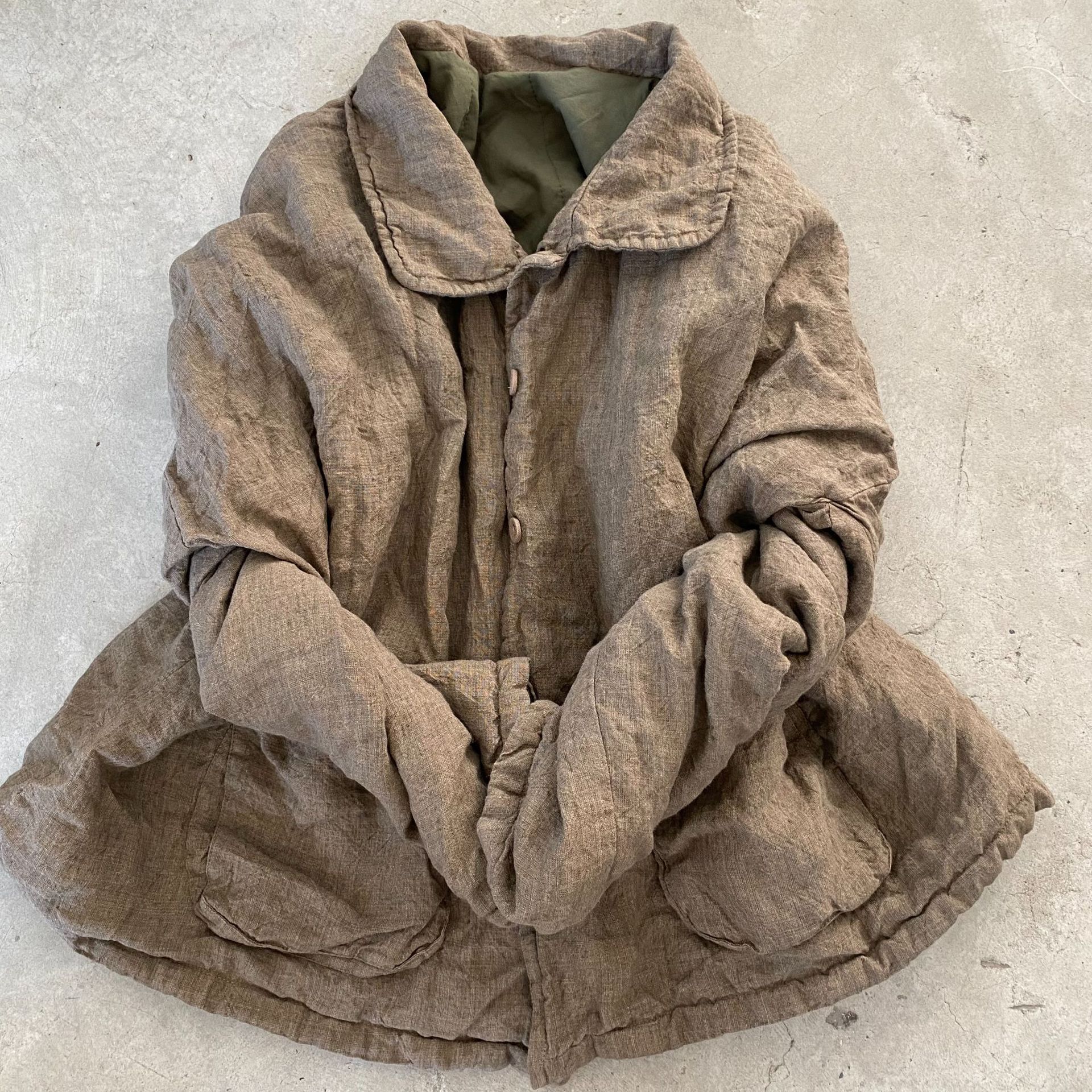 

Johnature Женские пальто в китайском стиле с отложным воротником и длинными рукавами на пуговицах Зимние однотонные винтажные пальто One Size хаки