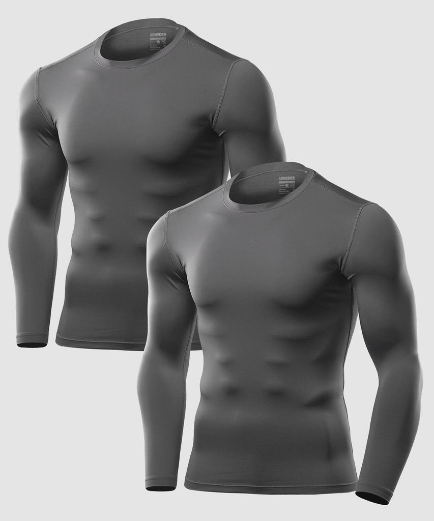 ARMEDES [2Pack] Plain Tech Fit Underlayer Long Sleeve Ar-52 (10 Colors) (C Type)