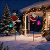 Luz Solar de Jardim de Natal para Exterior à Prova d'Água Boneco de Neve/Papai Noel Paisagem Caminho Estaca Luz para Quintal Gramado Passarela Pátio Decoração