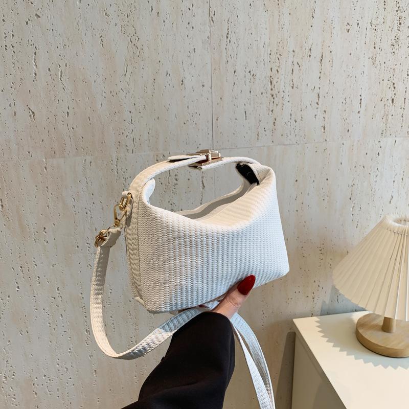 

Текстура, вертикальные полосы, простой сплошной цвет 2024 года, новая индивидуальность, трендовый дизайн, иностранный стиль, сумка на одно плечо, через плечо, женская белый