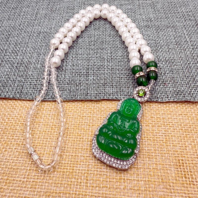 Chinese Style Pearl Guanyin Buddha Necklace Pendant Exquisite Versatile Sweater Chain Fashion Jewelry Mother'S Day Gift