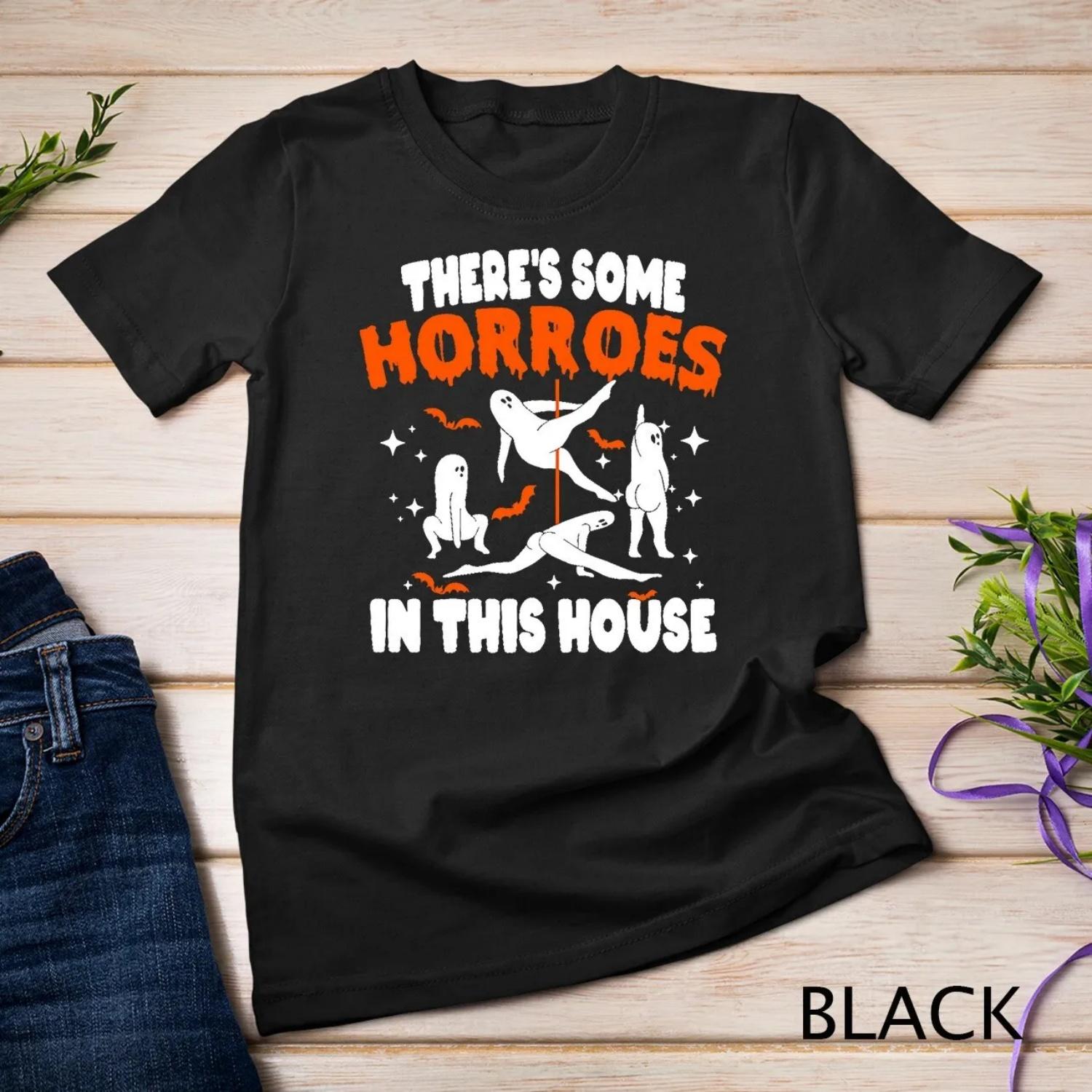 

There Äôs Some Horrors In This House Funny Ghost Halloween Premium T shirt S чёрный