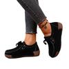 Large size round head lace-up casual women's shoes autumn new comfortable soft-soled flat-heeled single shoes