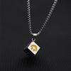 Unisex Trendy Smiley Dice Pendant Necklace - Titanium Steel Hip Hop Style