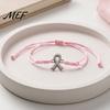 Verstelbaar Vriendschapskoord Armband 2 STUKS Handgeweven Gevlochten Armbanden met Metalen Lint Hanger, Bewustzijnssymbool Polskoord Polsbandjes, Dagelijks