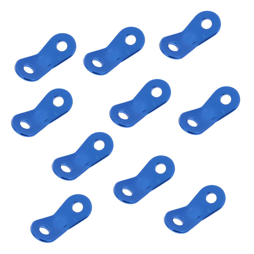 10pcs Tent Guy Line Cord Tighteners Runners Camping Awning Rope Tensioners - Blue