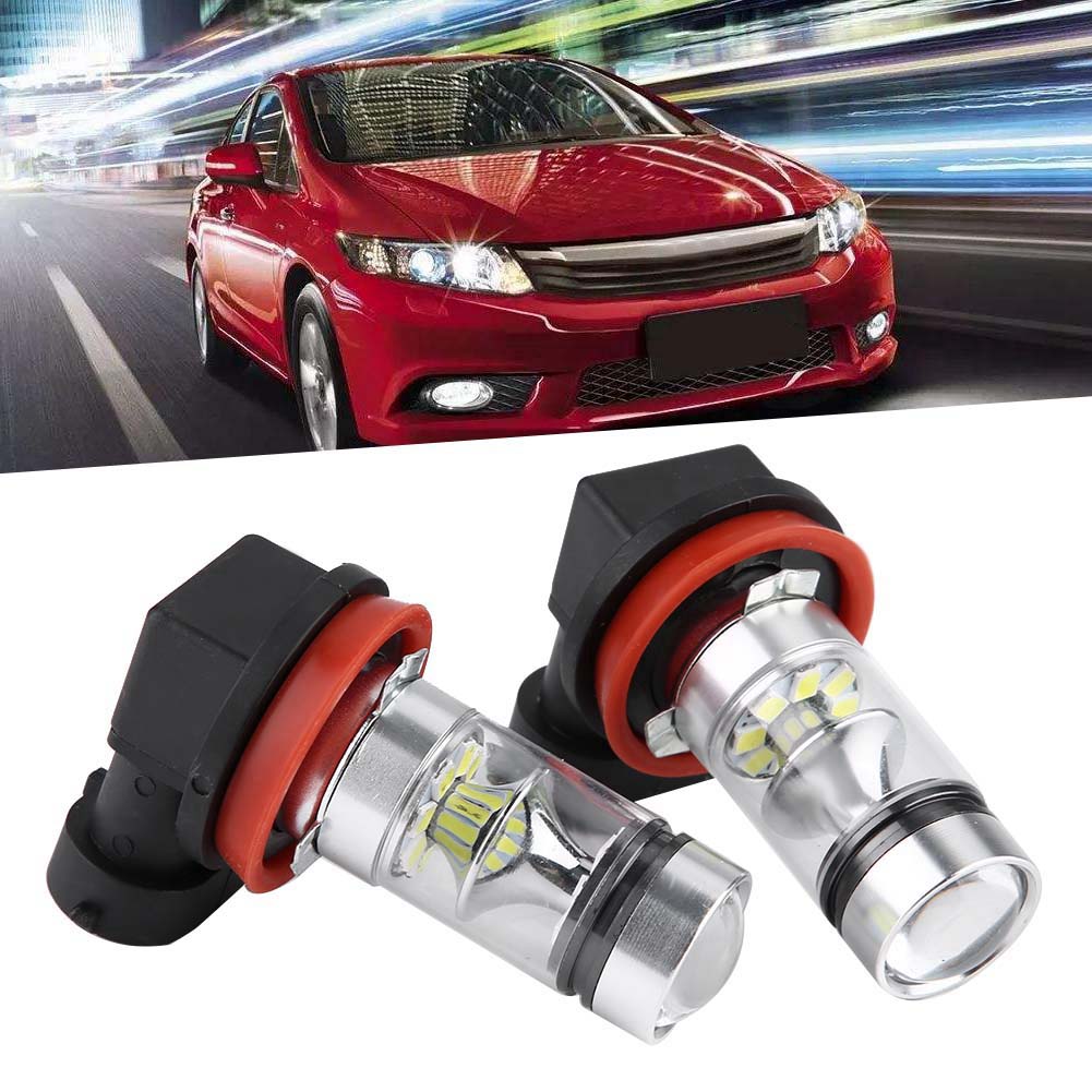 2x H8 H9 H11 6000K Super White 100W LED Headlight Bulbs Kit Fog Car Driving Light