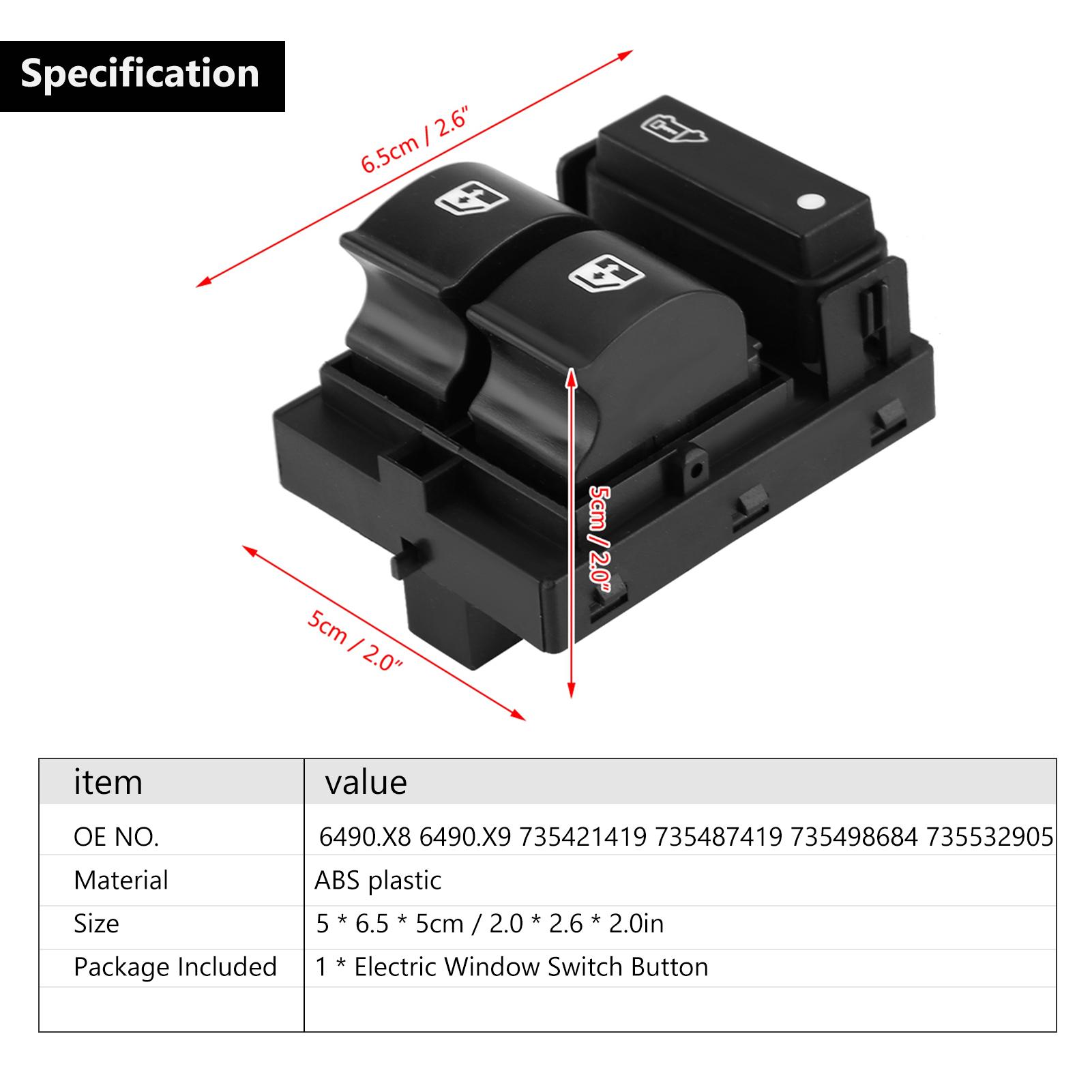 

Автомобильная электрическая кнопка переключения окон для Citroen, реле Fiat Doblo Ducato Peugeot Boxer 735421419 чёрный