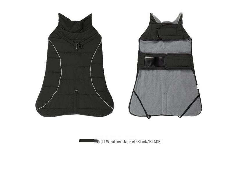 Winter Double-Layer Warm Dog Jacket: Windproof, Waterproof, Leash-Compatible, for Large Dogs
