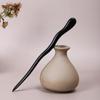 Vintage Ebony Wood Hairpin: Auspicious Clouds Design for Elegant Updos