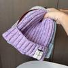 Women'S Seasonal Wool Jacquard Letter Labeling Wool Hat Casual Thermal Bald Hat Women'S Loose Knitted Stacking Hat