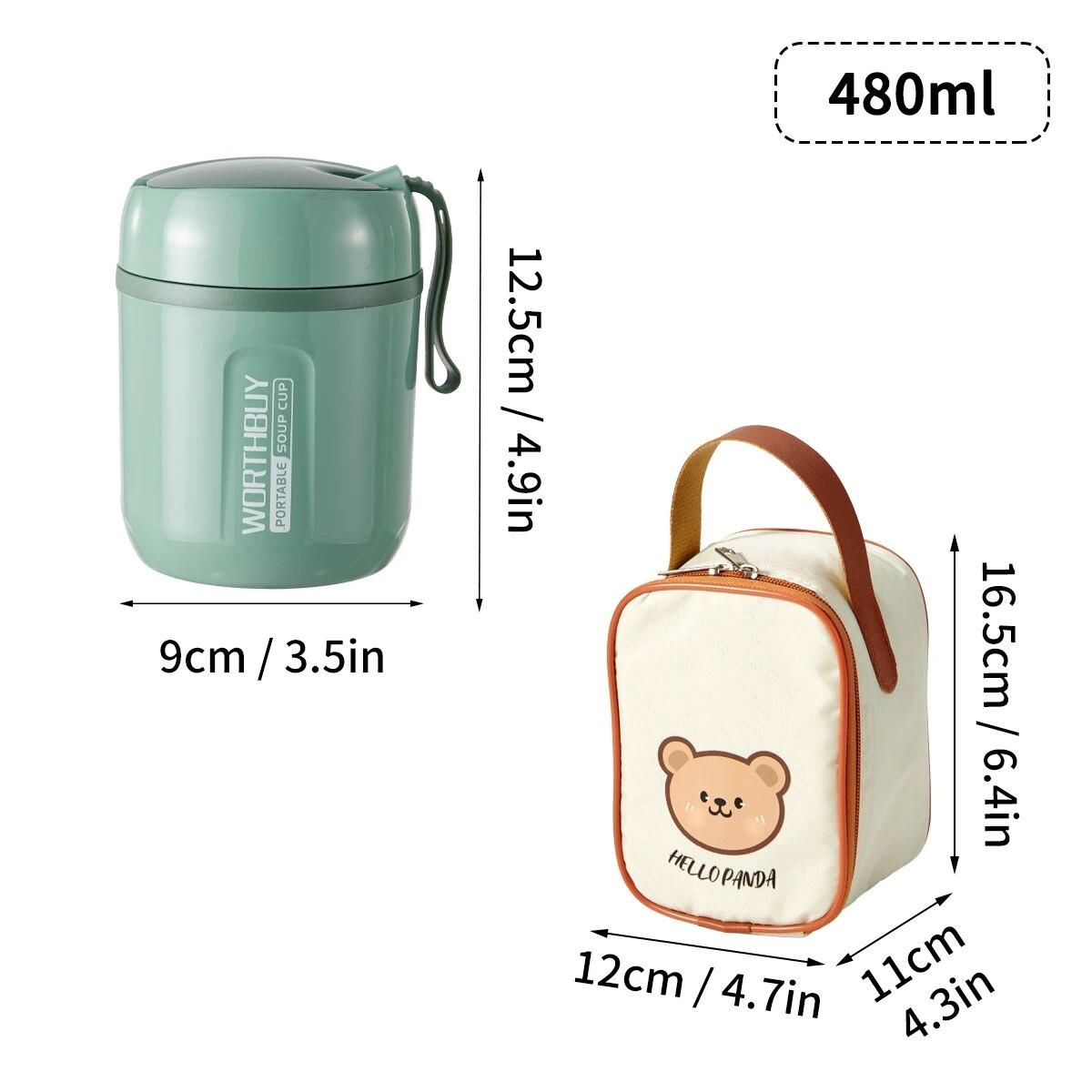 

WORTHBUY термобокс для обеда, сейф для микроволновой печи, контейнер для еды из нержавеющей стали 18/8 для детей и взрослых, герметичный контейнер для обеда, банка для еды 480ml