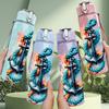 1PC Watercolor Anchor Splash Art Pattern 750ml Color Plastic Sports Water Bottle Leakproof Flip Straw Lid Suitable for Sports Office Home Use