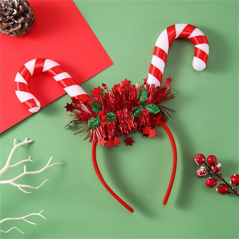 Flashing Christmas Headband with Built-in LED Light New Year Headgear Festive Hair Accessories for Holiday Parties