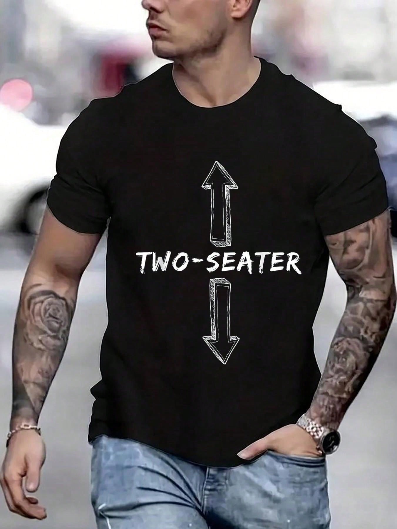 

100% Cotton Two Seater Dirty Humor Funny Sarcastic Offensive Gag Gift T-Shirt Street Hip-Hop Style Men s T-Shirt 5XL різнокольоровий