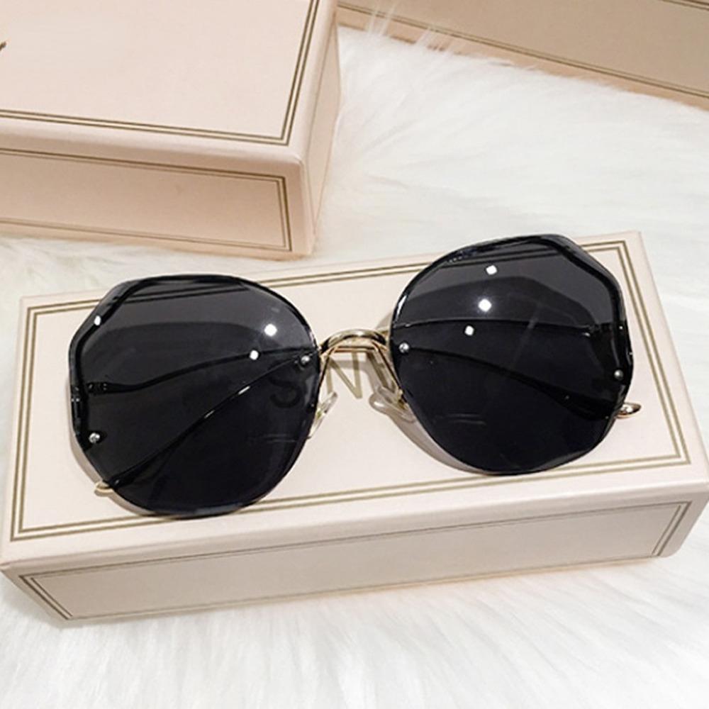 Luxus Runde Gradienten Sonnenbrille Frauen Metall Gebogene Tempel Brillen Ozean Randlose Mode Sonnenbrille Damen UV400