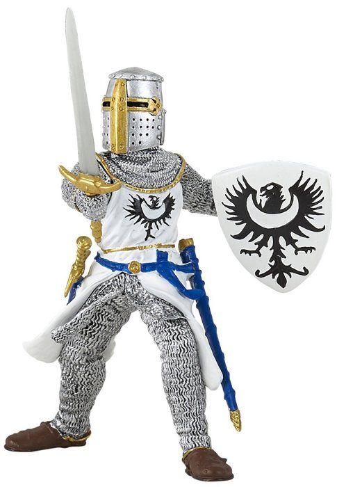 Figurine Chevalier Blanc à l'épée PAPO - Le Monde Médiéval - Pour Enfant dès 3 ans