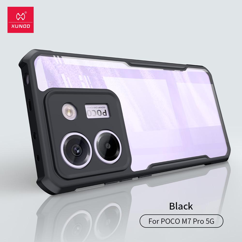 

Xunddi Poco M7 Pro Protective Case - Drop-Proof 5G Compatible Cover Poco M7 Pro 5G холодний колір чорний