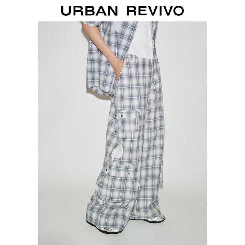 UR x Crying Center Women s 2026 Spring Plaid Wide-Leg Pants M