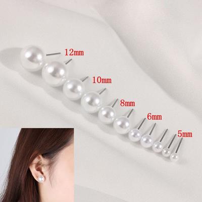 Elegante Runde Kugelohrringe Runde Form Ohrstecker Modische Perlenohrringe Damen