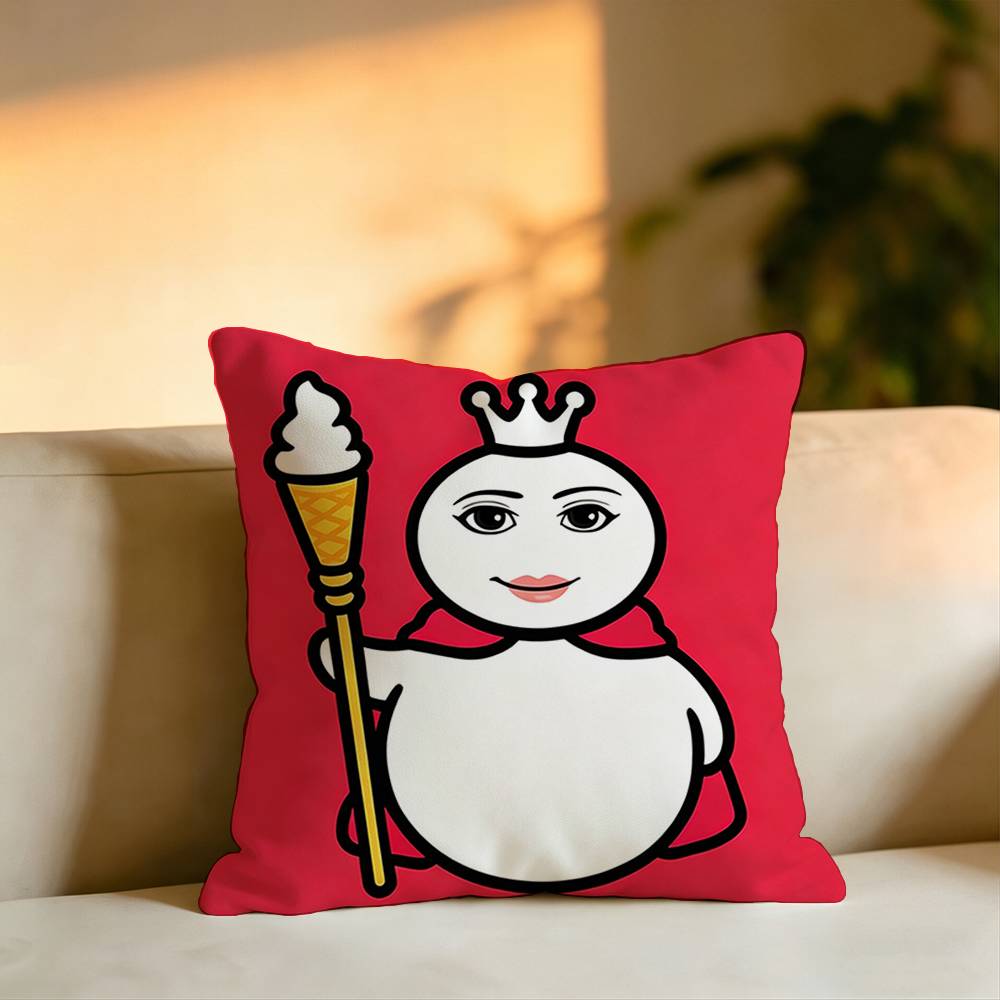 MMixue Ice City Snow Mascot Square DoubleSided Printed Pillow Case Bedroom Bedside Pillow Sofa Cushion Cover