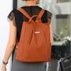 Retro Anti-Theft Backpack Soft Leather Women's Commuter Lightweight Travel Schoolbag