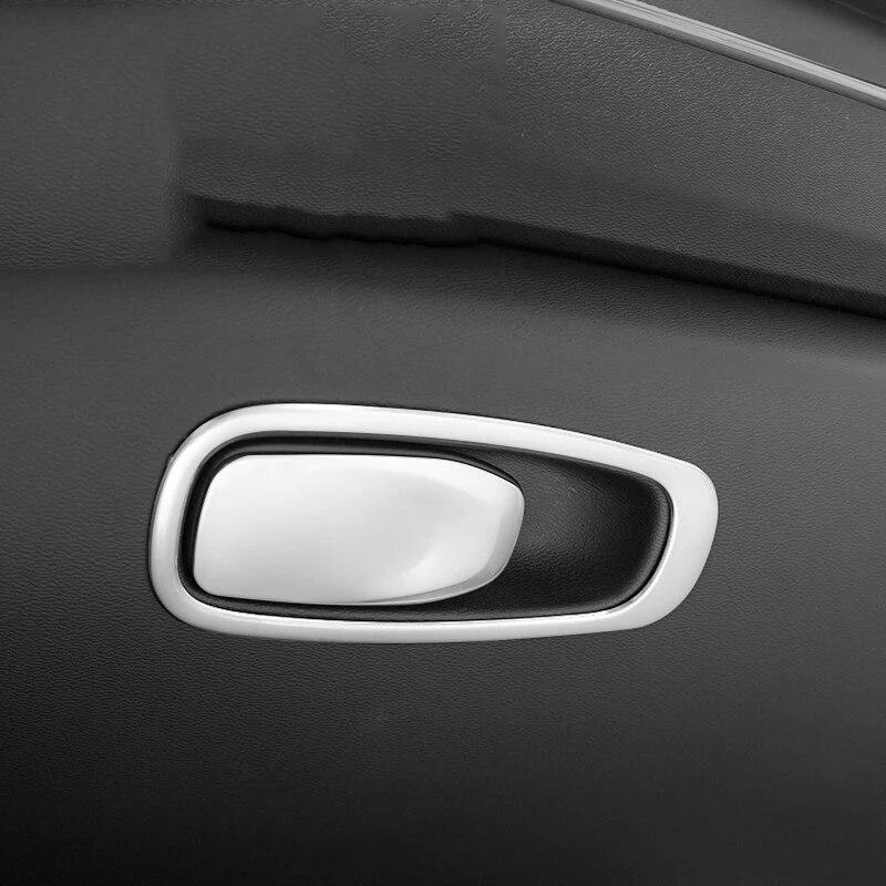 Pentru Volvo XC60 2018 - Cutie de depozitare copilot mașină din oțel inoxidabil Cutie pentru mănuși Capac pentru mâner Autocolante ornamentale Accesorii interioare