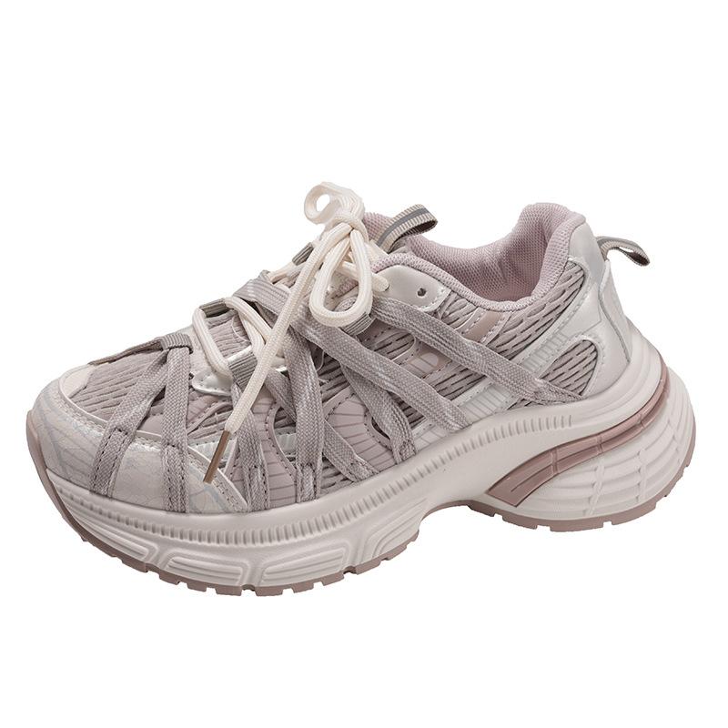 Thick-soled dad shoes women's ins spring and summer versatile mesh breathable feet small height increase casual sports shoes