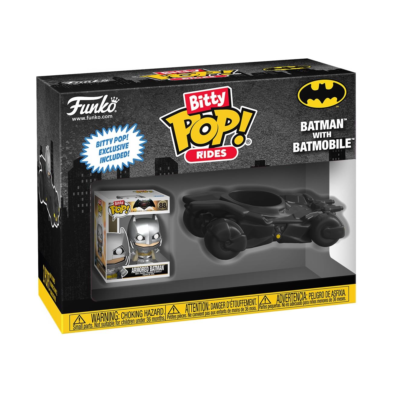 

DC Batman Batmobile Figure Funko Bitty Ride BATMAN WITH BATMOBILE Funko Pop!