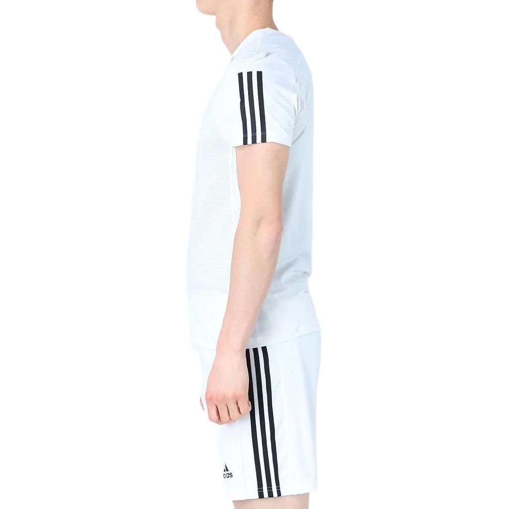 adidas T Shirts Men's White Crew Neck Moderate Straight Fit GQ2164