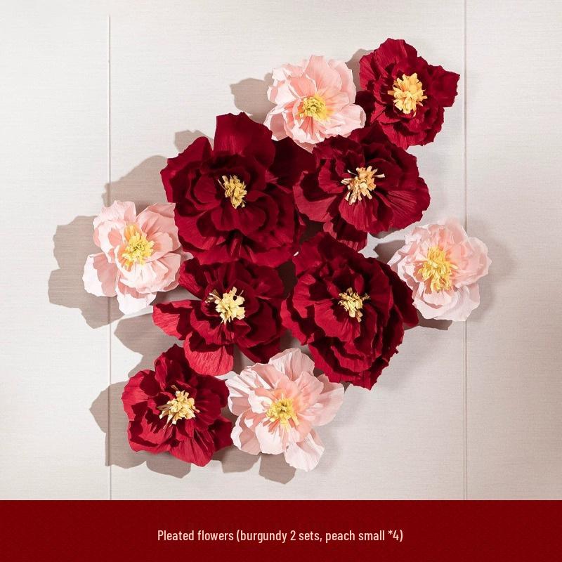 

3D Квіти з крепового паперу для прикраси весільної кімнати та стіни спальні