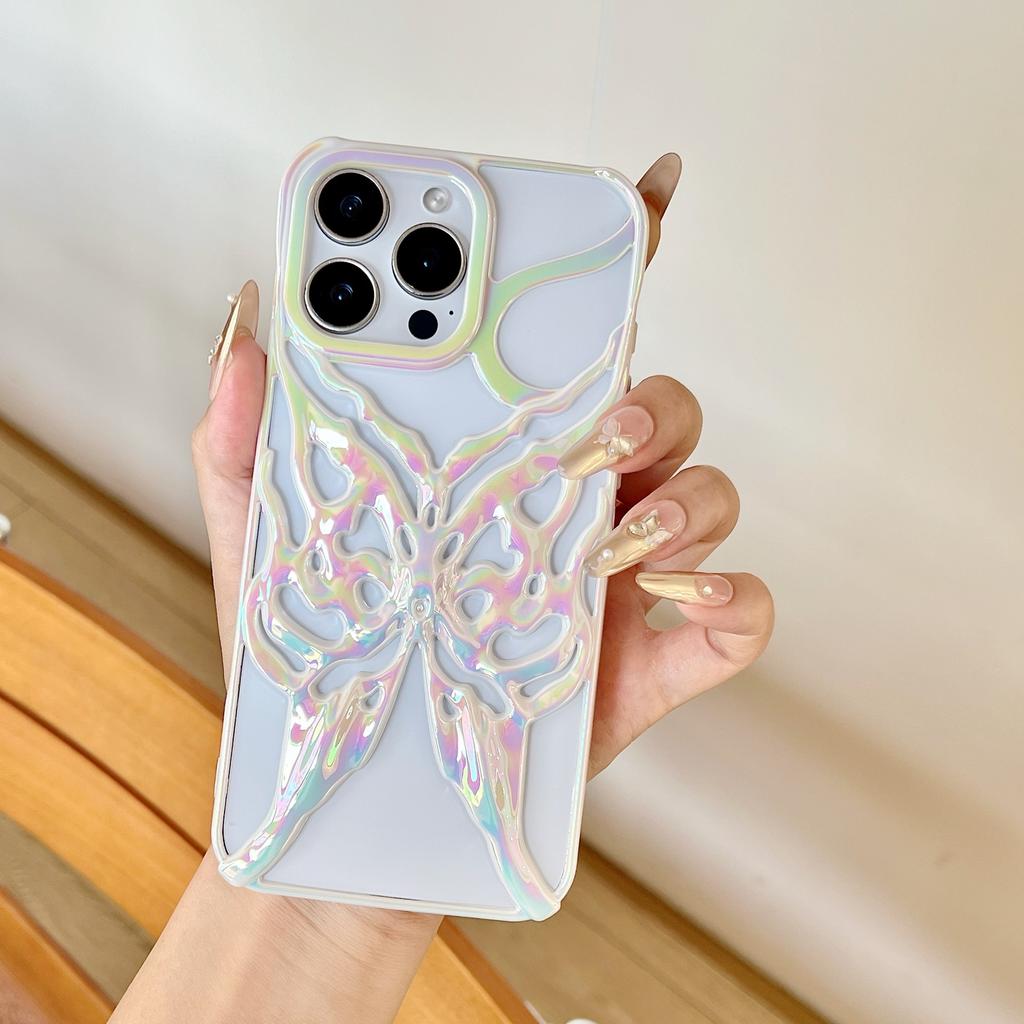 ins electroplated hollow butterfly mobile phone case is suitable for Apple 16 three-dimensional heat dissipation color plating case iphone13