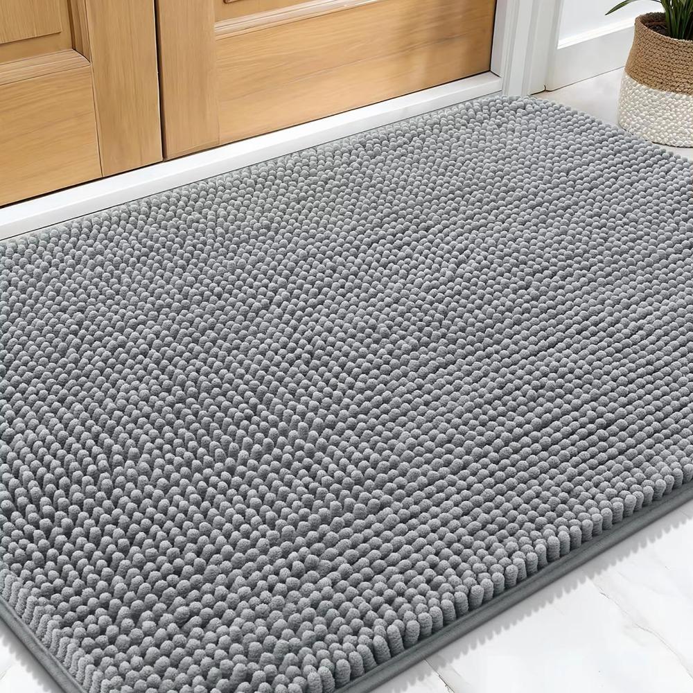 Absorbent Bath Rug Non-slip Living Room Carpets Household Chenille Bathroom Mat  Bedroom