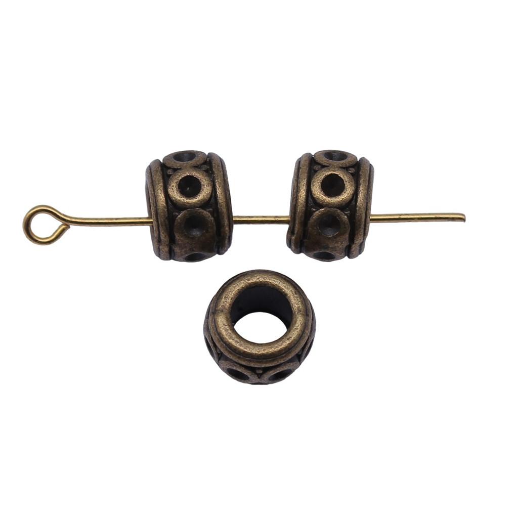 Multi Color Spacer Beads Ornate Metal Big Hole Beads For Jewelry Projects