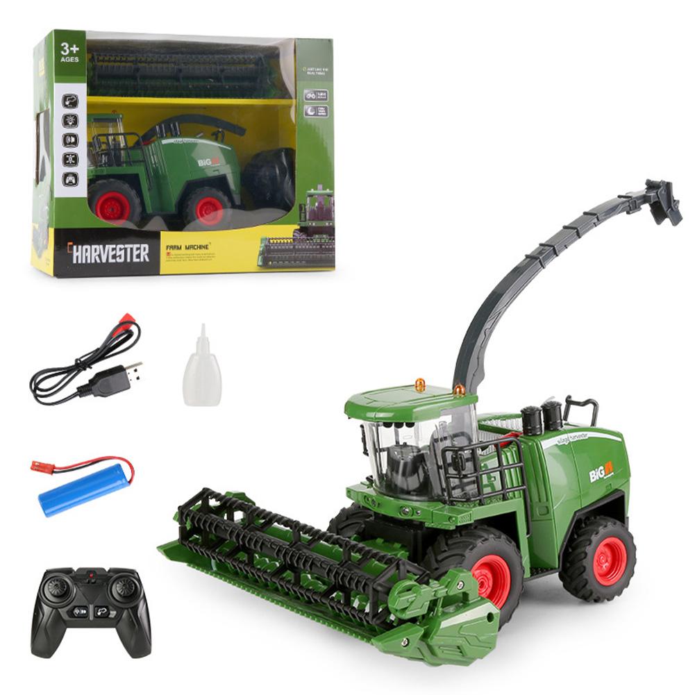 1:24 Remote Control Car For Kids Electric Farmer Harvester Tractor Model Toys Christmas Birthday Gifts For Boys Girls