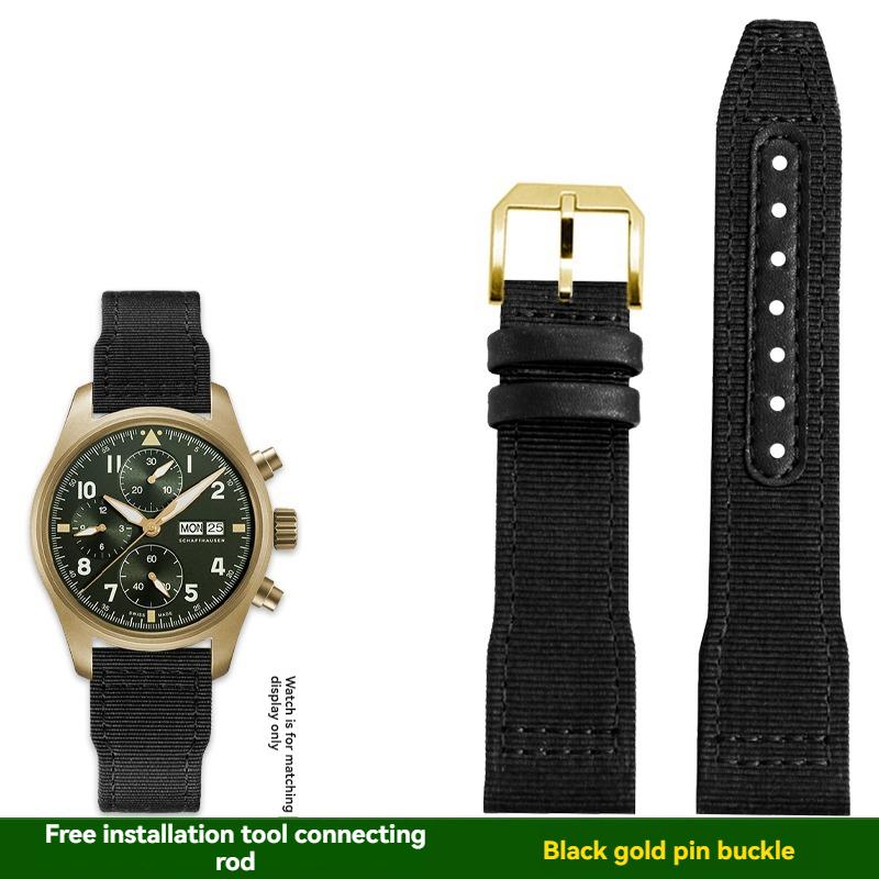 Voor IWC pilot Mark XVIII Spitfire Portugal serie outdoor sporten nylon canvas horlogeband voor heren 20 21 22MM