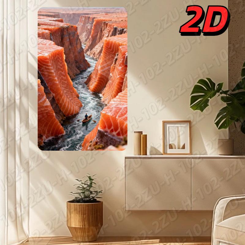 

Aluminum Wall Art Salmon River Cliff LandscapeVibrant Durable Metal Decor for Home 20x30cm